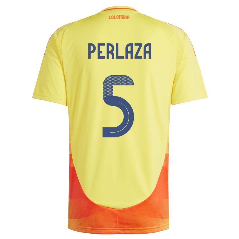 Kandiny Női Kolumbia Stefania Perlaza #5 Sárga Hazai Jersey 24-26 Mez Póló Ing