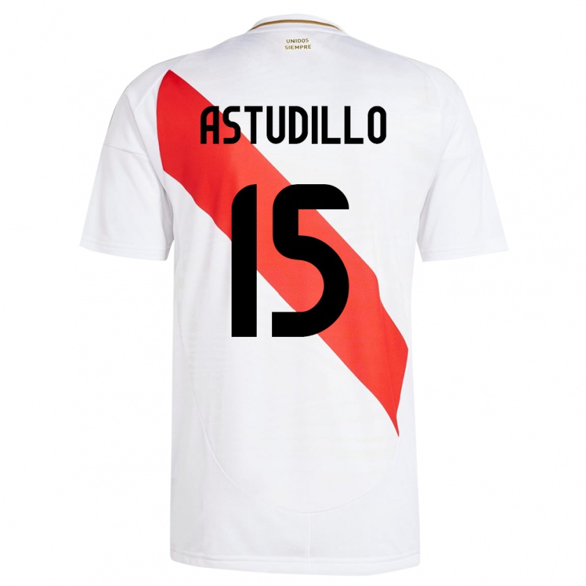 Kandiny Női Peru Julinho Astudillo #15 Fehér Hazai Jersey 24-26 Mez Póló Ing