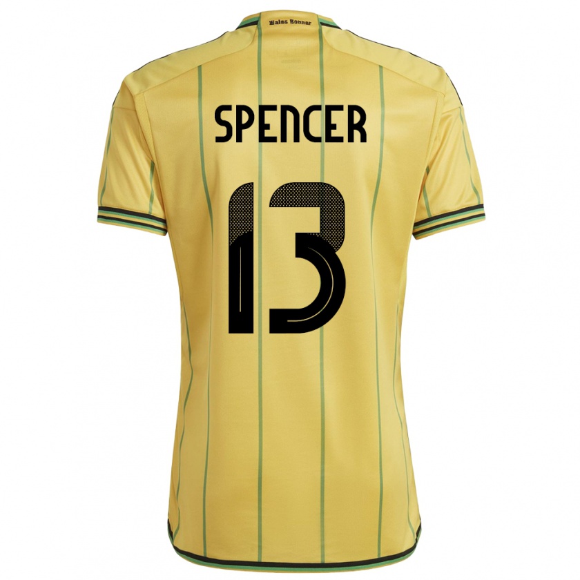 Kandiny Női Jamaica Rebecca Spencer #13 Sárga Hazai Jersey 24-26 Mez Póló Ing