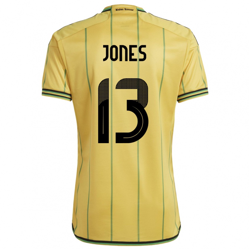 Kandiny Női Jamaica Javanae Jones #13 Sárga Hazai Jersey 24-26 Mez Póló Ing