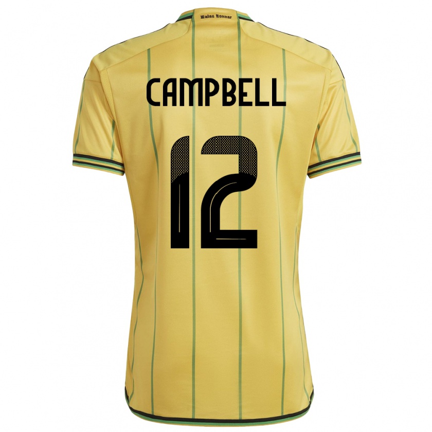 Kandiny Női Jamaica Sashana Campbell #12 Sárga Hazai Jersey 24-26 Mez Póló Ing