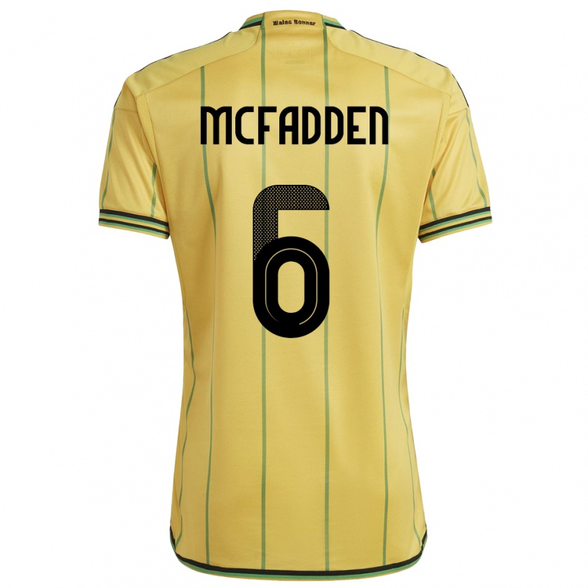 Kandiny Női Jamaica Logan Mcfadden #6 Sárga Hazai Jersey 24-26 Mez Póló Ing