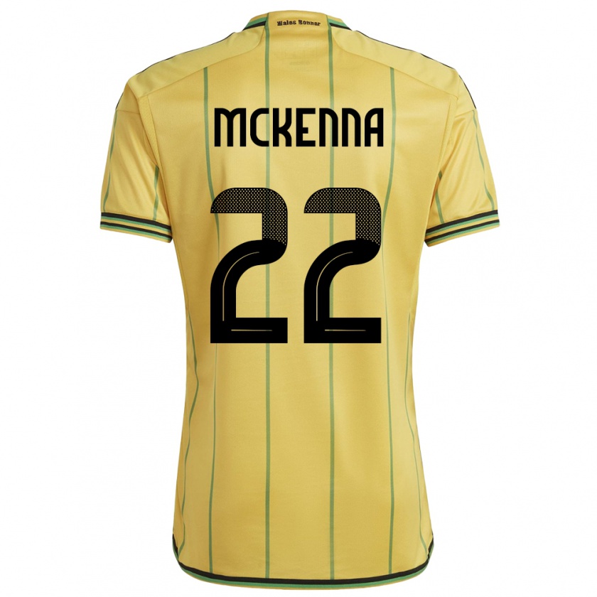 Kandiny Női Jamaica Kayla Mckenna #22 Sárga Hazai Jersey 24-26 Mez Póló Ing