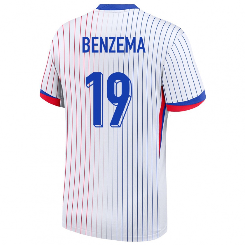 Kandiny Női Franciaország Karim Benzema #19 Fehér Idegenbeli Jersey 24-26 Mez Póló Ing