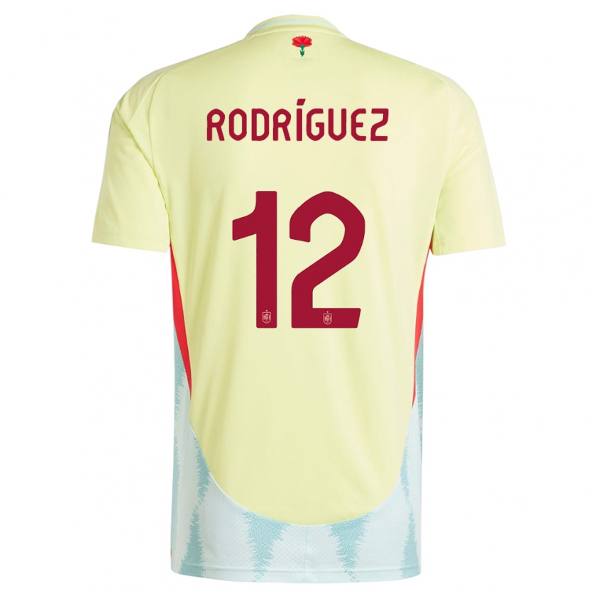 Kandiny Női Spanyolország Lucia Rodriguez #12 Sárga Idegenbeli Jersey 24-26 Mez Póló Ing