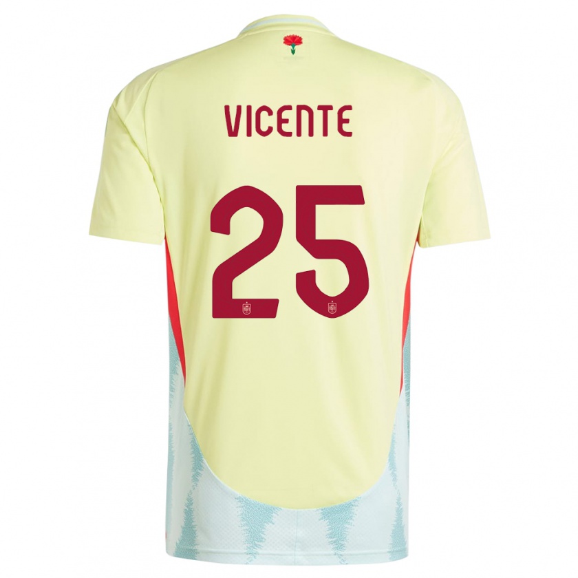 Kandiny Női Spanyolország Ainhoa Vicente #25 Sárga Idegenbeli Jersey 24-26 Mez Póló Ing