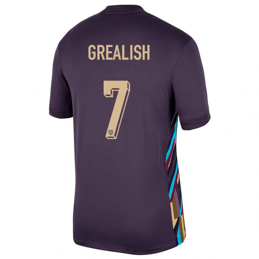 Kandiny Női Anglia Jack Grealish #7 Sötét Mazsola Idegenbeli Jersey 24-26 Mez Póló Ing