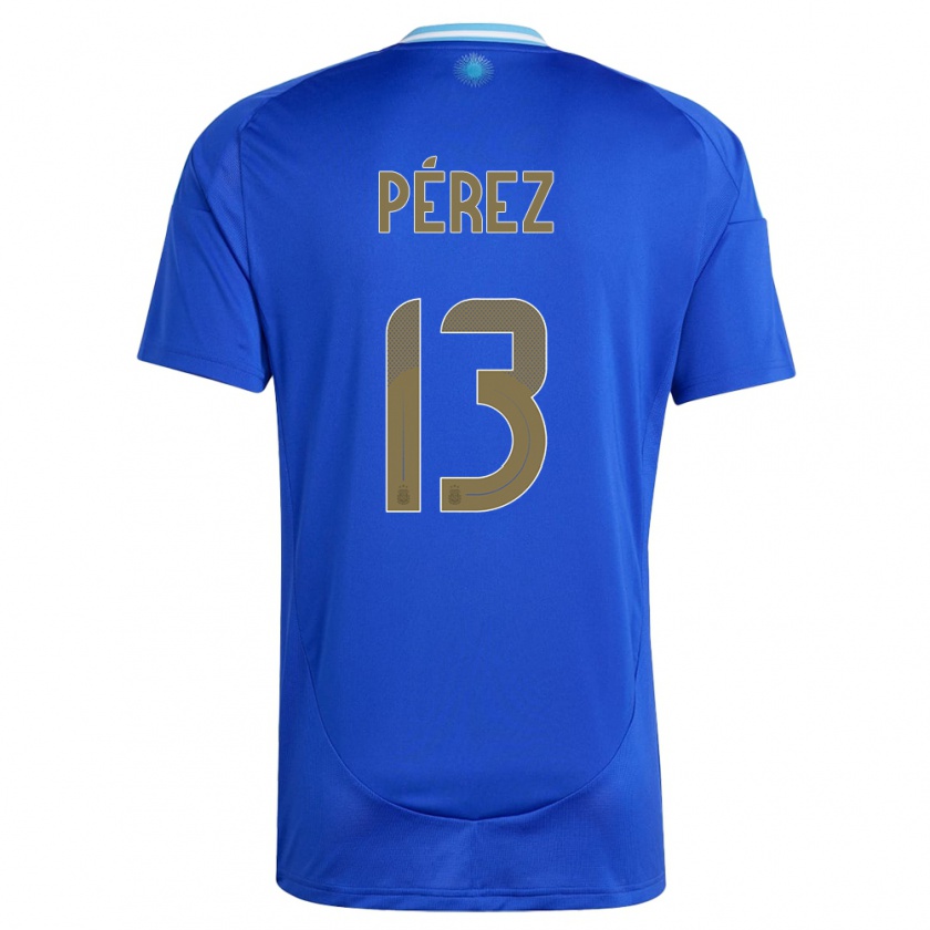 Kandiny Női Argentína Nehuen Perez #13 Kék Idegenbeli Jersey 24-26 Mez Póló Ing