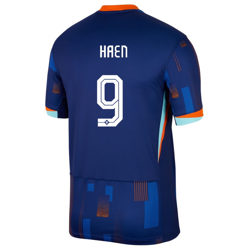 Kandiny Női Hollandia Devin Haen #9 Kék Idegenbeli Jersey 24-26 Mez Póló Ing