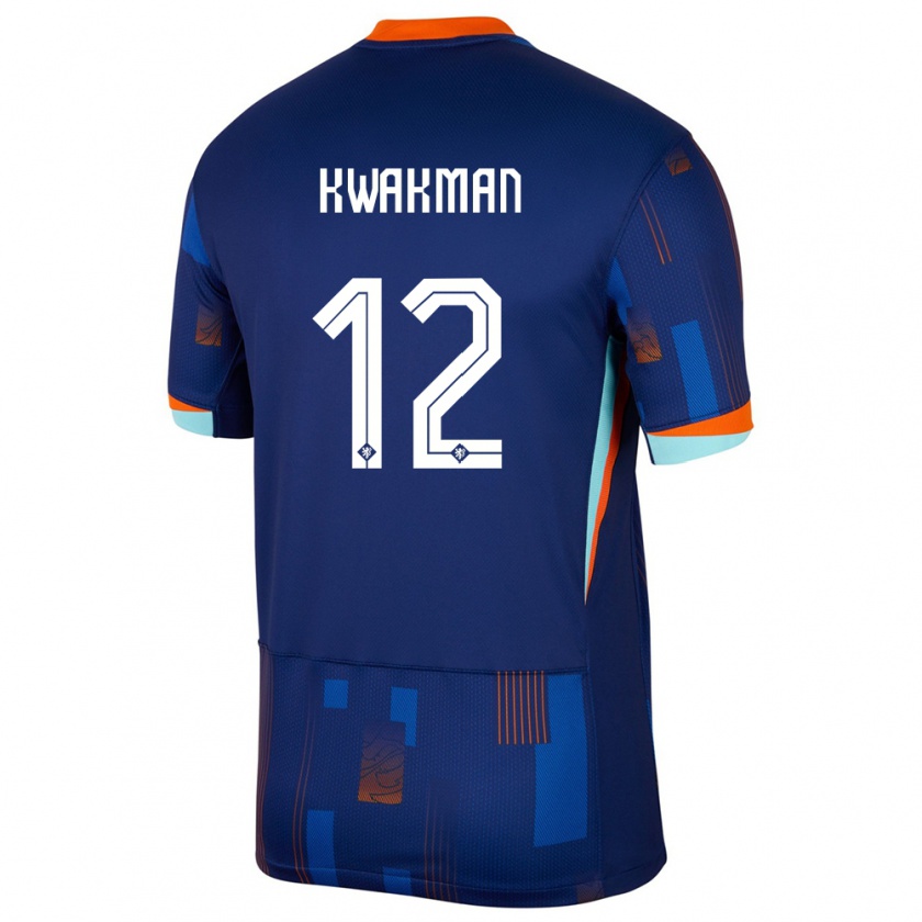 Kandiny Női Hollandia Dave Kwakman #12 Kék Idegenbeli Jersey 24-26 Mez Póló Ing