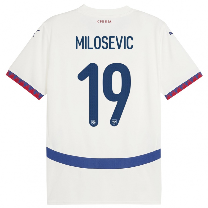 Kandiny Női Szerbia Jovan Milosevic #19 Fehér Idegenbeli Jersey 24-26 Mez Póló Ing