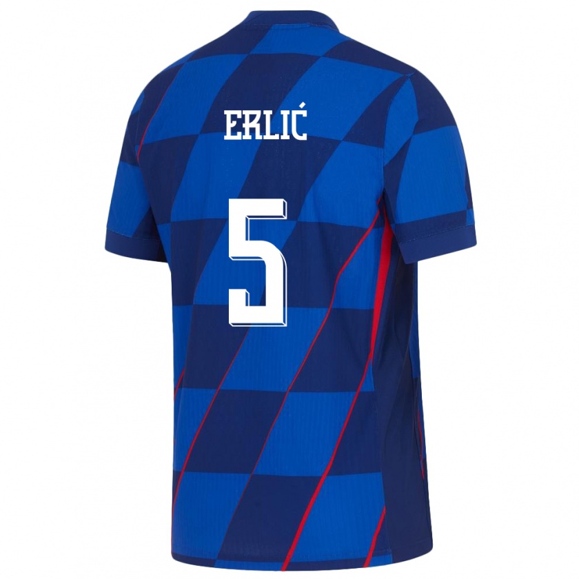 Kandiny Női Horvátország Martin Erlic #5 Kék Idegenbeli Jersey 24-26 Mez Póló Ing