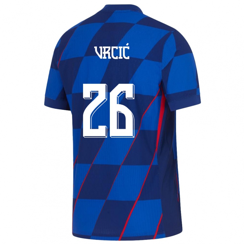 Kandiny Női Horvátország Jere Vrcic #26 Kék Idegenbeli Jersey 24-26 Mez Póló Ing