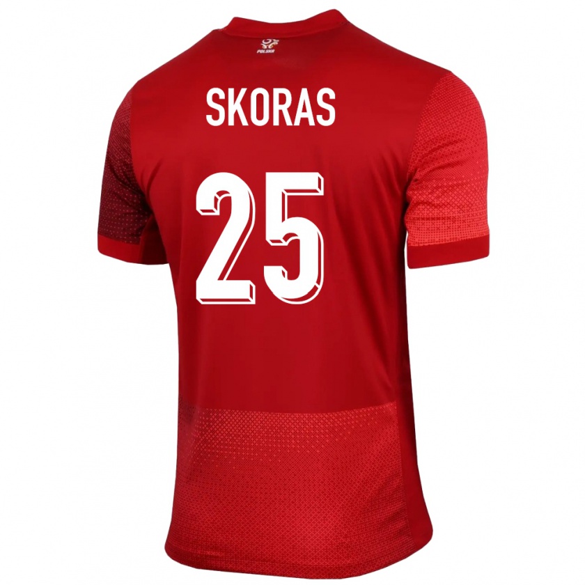 Kandiny Női Lengyelország Michal Skoras #25 Piros Idegenbeli Jersey 24-26 Mez Póló Ing