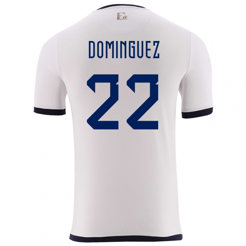 Kandiny Női Ecuador Alexander Dominguez #22 Fehér Idegenbeli Jersey 24-26 Mez Póló Ing