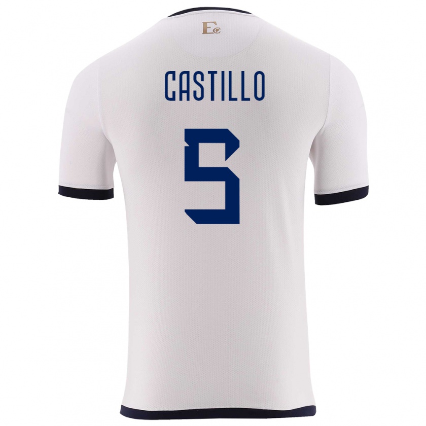 Kandiny Női Ecuador Denil Castillo #5 Fehér Idegenbeli Jersey 24-26 Mez Póló Ing