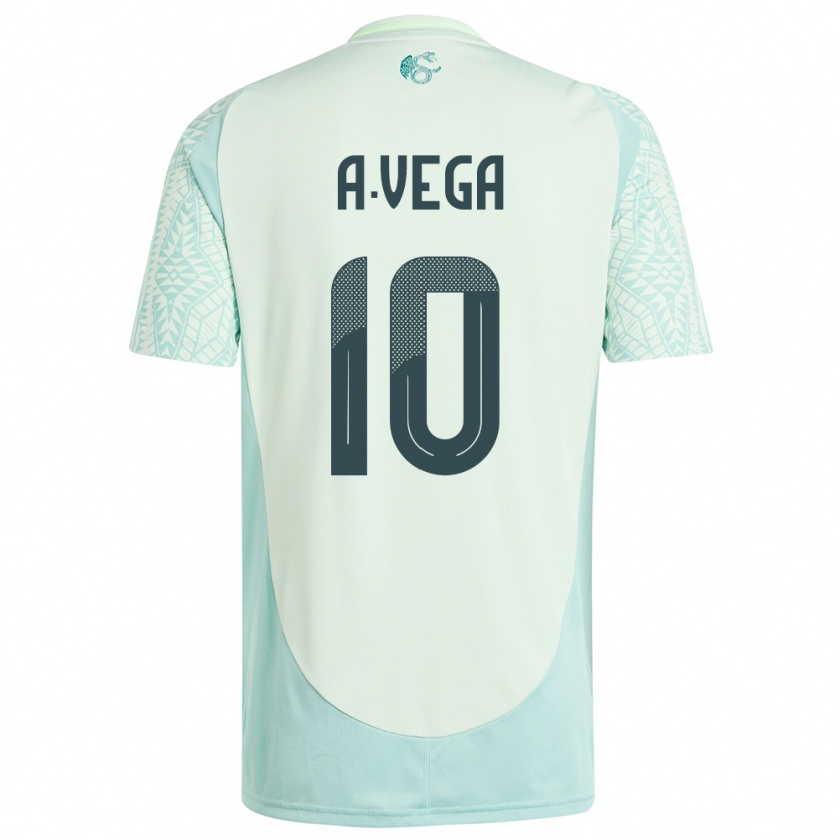 Kandiny Női Mexikó Alexis Vega #10 Vászonzöld Idegenbeli Jersey 24-26 Mez Póló Ing