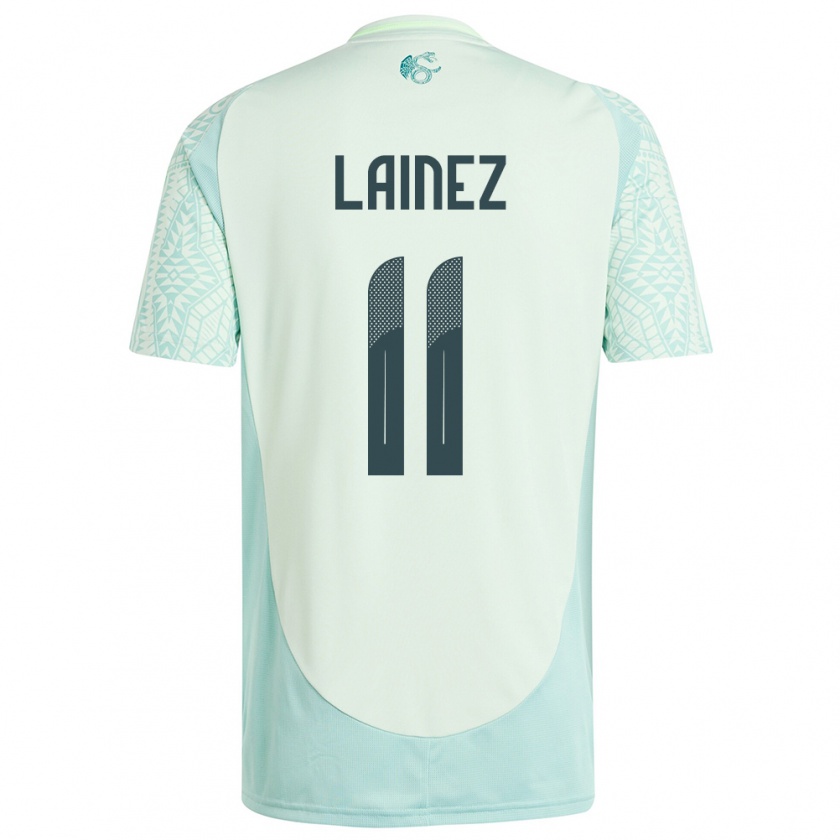 Kandiny Női Mexikó Diego Lainez #11 Vászonzöld Idegenbeli Jersey 24-26 Mez Póló Ing