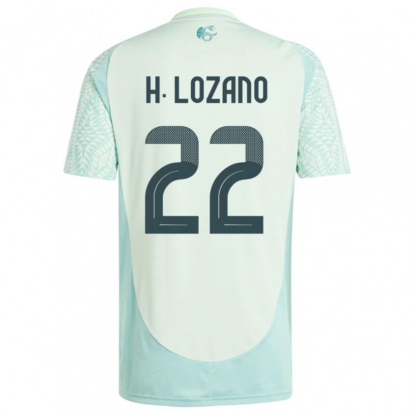 Kandiny Női Mexikó Hirving Lozano #22 Vászonzöld Idegenbeli Jersey 24-26 Mez Póló Ing