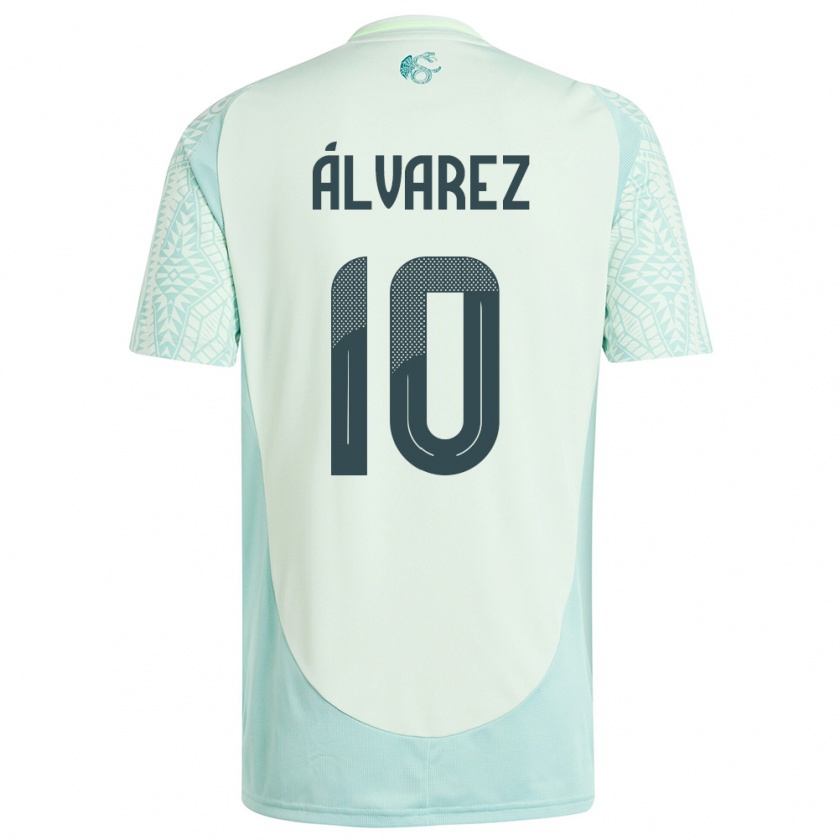 Kandiny Női Mexikó Efrain Alvarez #10 Vászonzöld Idegenbeli Jersey 24-26 Mez Póló Ing