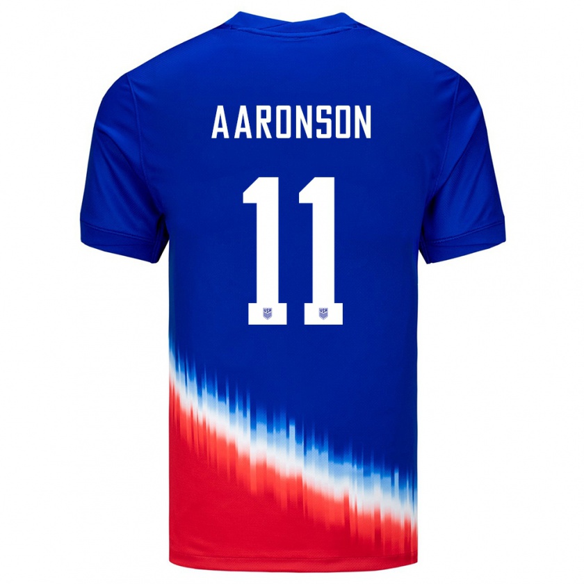 Kandiny Női Egyesült Államok Brenden Aaronson #11 Kék Idegenbeli Jersey 24-26 Mez Póló Ing