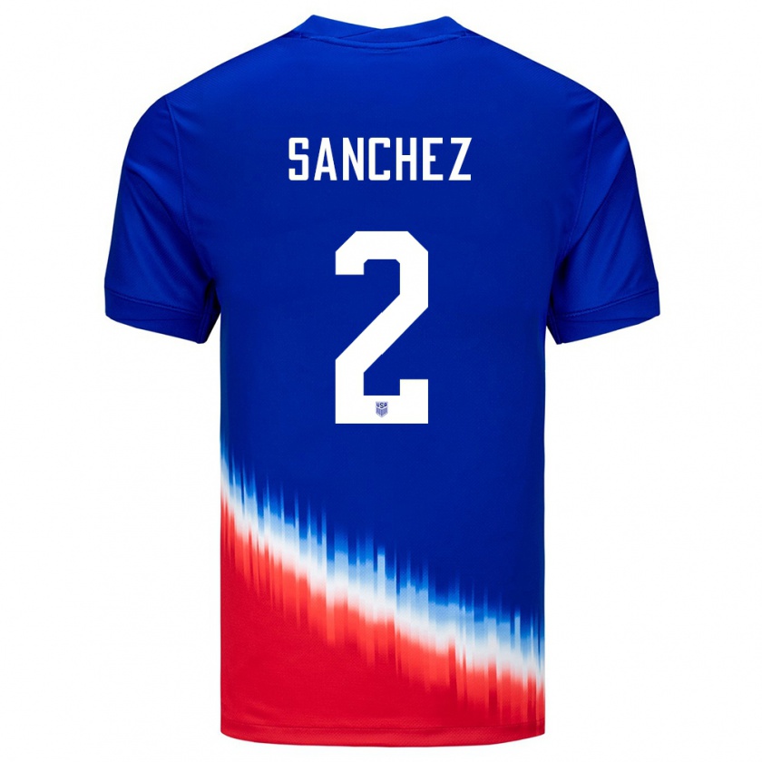 Kandiny Női Egyesült Államok Ashley Sanchez #2 Kék Idegenbeli Jersey 24-26 Mez Póló Ing