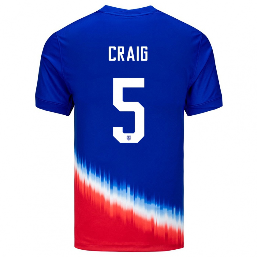 Kandiny Női Egyesült Államok Brandan Craig #5 Kék Idegenbeli Jersey 24-26 Mez Póló Ing