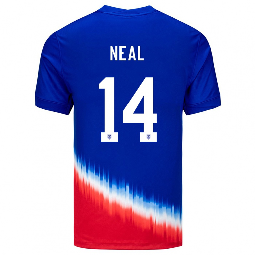 Kandiny Női Egyesült Államok Jalen Neal #14 Kék Idegenbeli Jersey 24-26 Mez Póló Ing