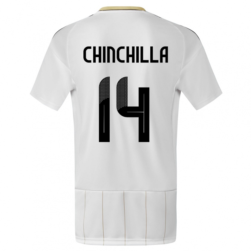 Kandiny Női Costa Rica Priscila Chinchilla #14 Fehér Idegenbeli Jersey 24-26 Mez Póló Ing