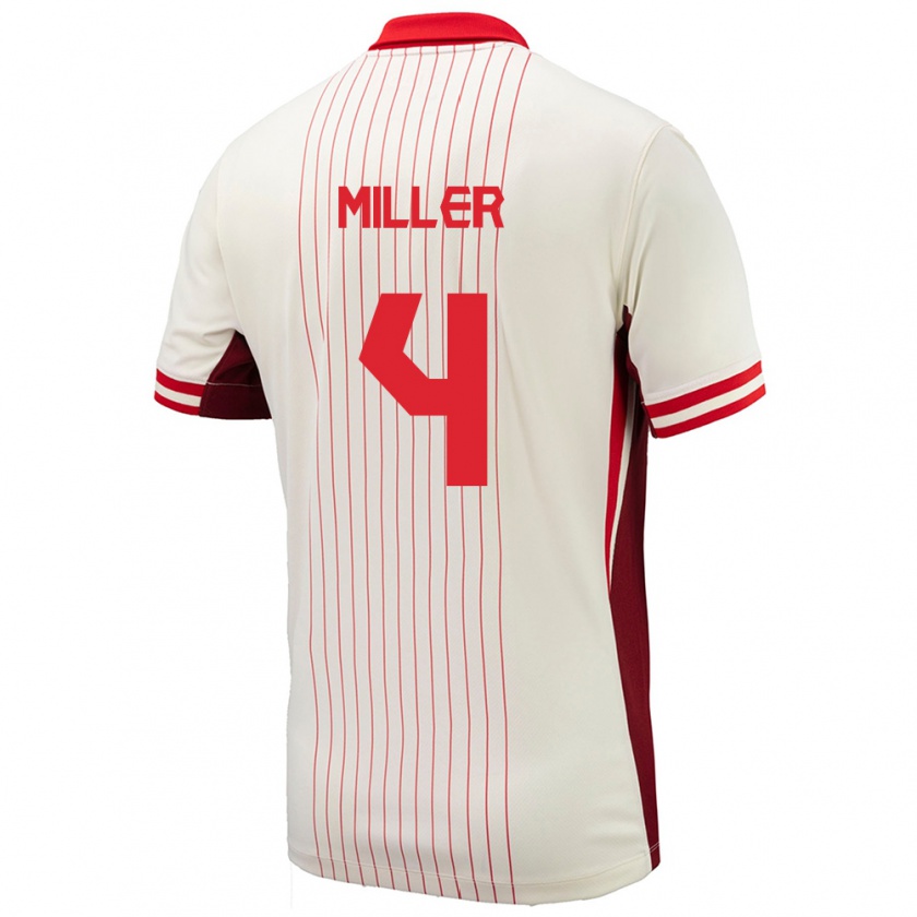 Kandiny Női Kanada Kamal Miller #4 Fehér Idegenbeli Jersey 24-26 Mez Póló Ing