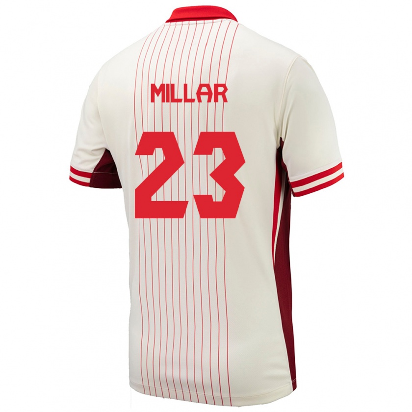 Kandiny Női Kanada Liam Millar #23 Fehér Idegenbeli Jersey 24-26 Mez Póló Ing