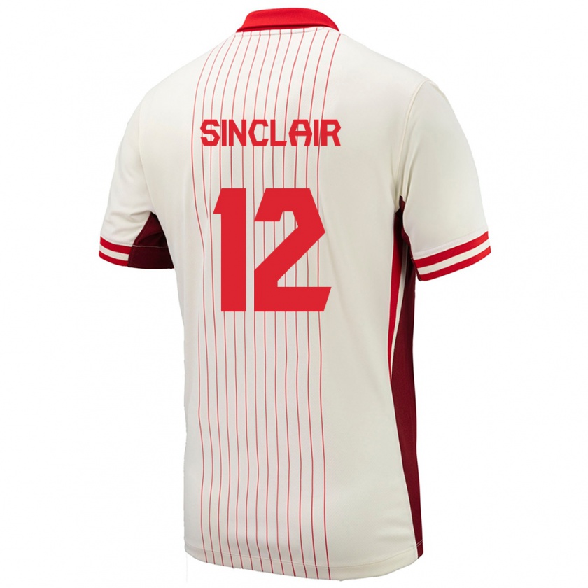 Kandiny Női Kanada Christine Sinclair #12 Fehér Idegenbeli Jersey 24-26 Mez Póló Ing