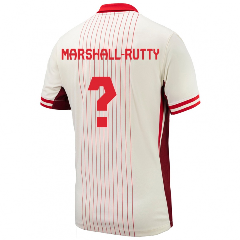 Kandiny Női Kanada Jahkeele Marshall Rutty #0 Fehér Idegenbeli Jersey 24-26 Mez Póló Ing