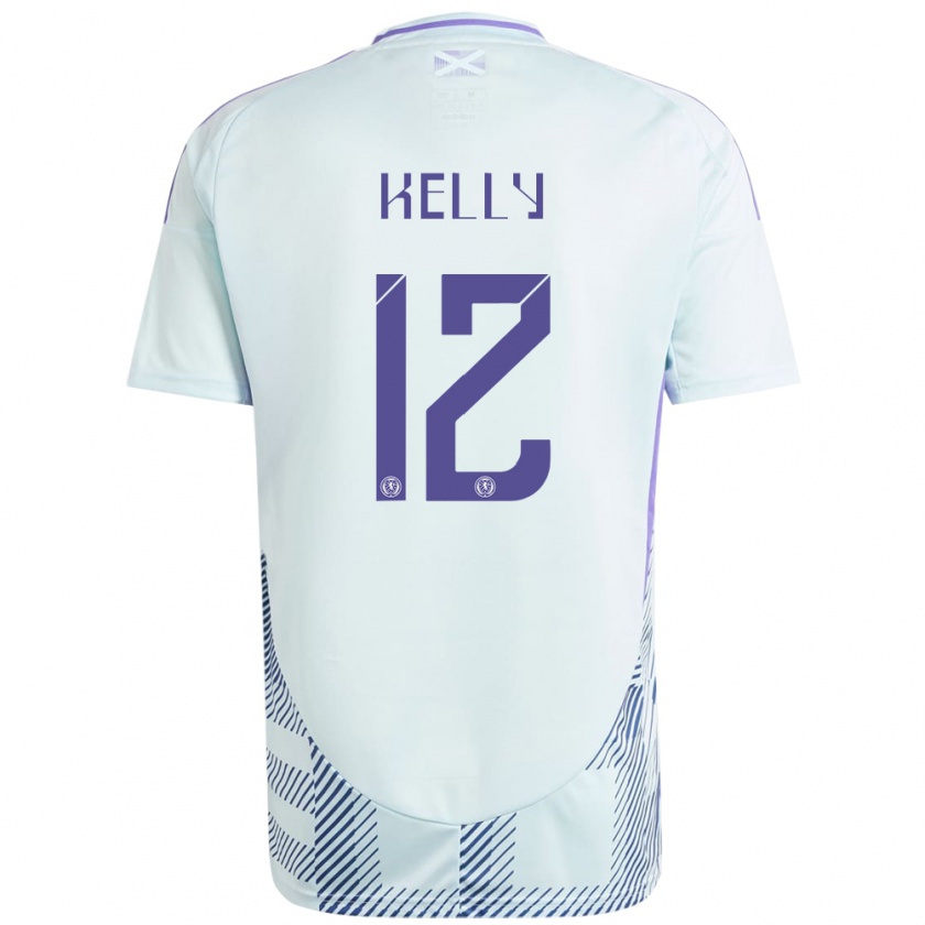 Kandiny Női Skócia Liam Kelly #12 Világos Menta Kék Idegenbeli Jersey 24-26 Mez Póló Ing