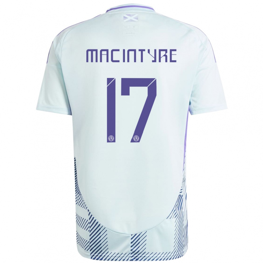 Kandiny Női Skócia Jacob Macintyre #17 Világos Menta Kék Idegenbeli Jersey 24-26 Mez Póló Ing