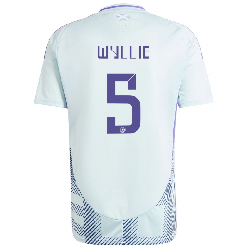 Kandiny Női Skócia Jack Wyllie #5 Világos Menta Kék Idegenbeli Jersey 24-26 Mez Póló Ing