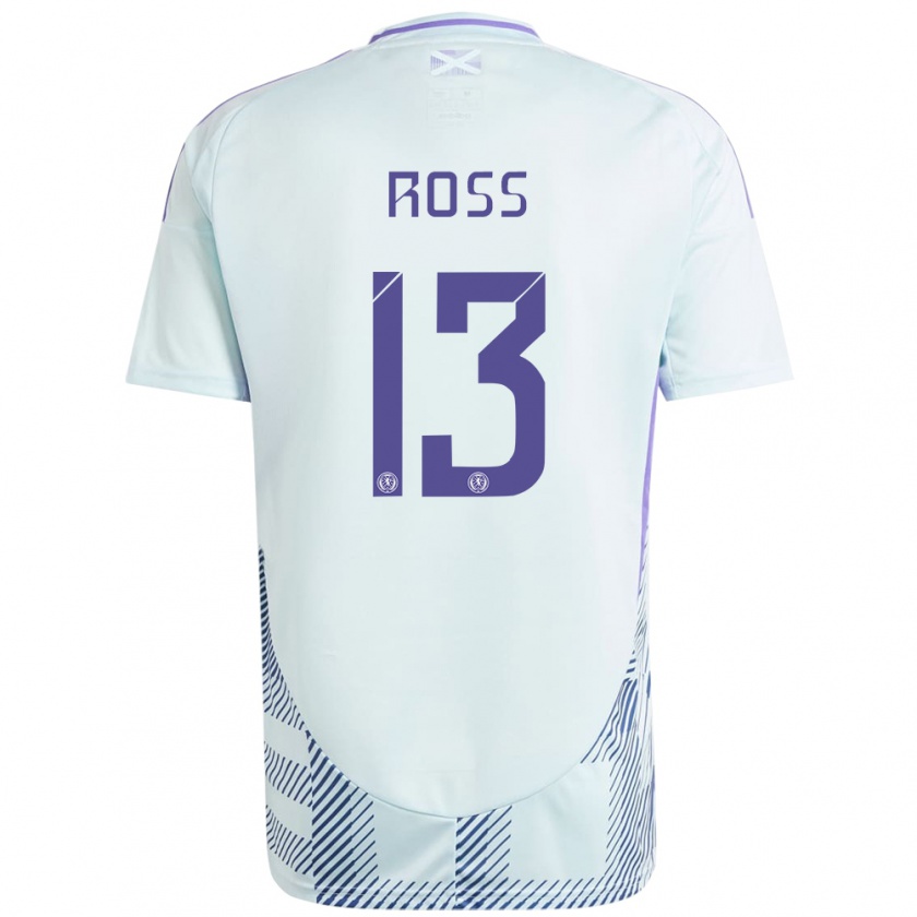 Kandiny Női Skócia Jane Ross #13 Világos Menta Kék Idegenbeli Jersey 24-26 Mez Póló Ing