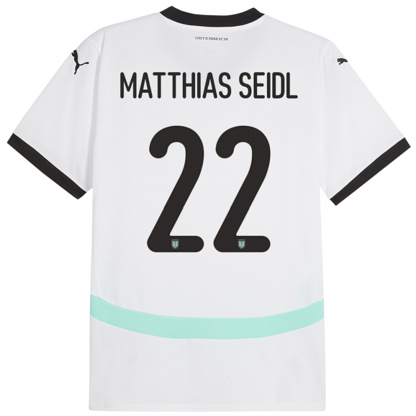 Kandiny Női Ausztria Matthias Seidl #22 Fehér Idegenbeli Jersey 24-26 Mez Póló Ing