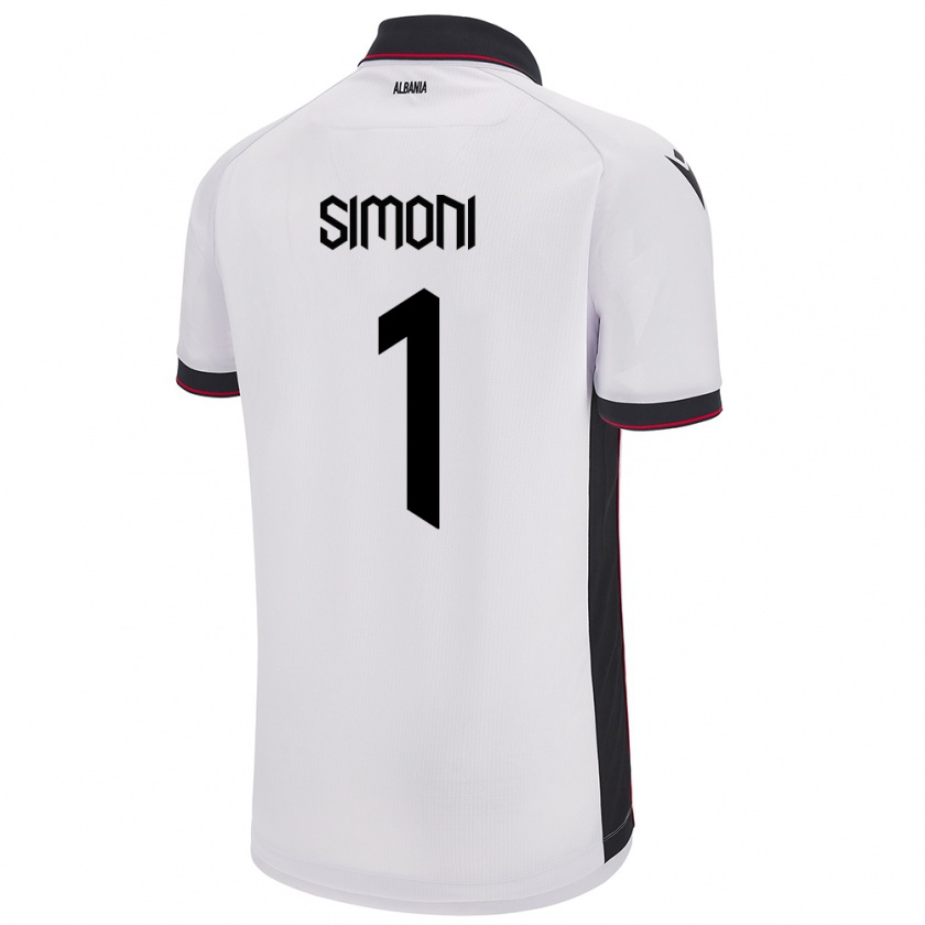 Kandiny Női Albania Simon Simoni #1 Fehér Idegenbeli Jersey 24-26 Mez Póló Ing