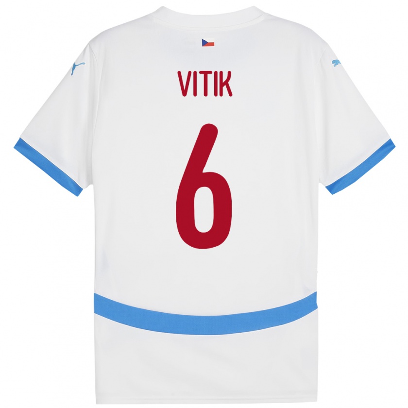 Kandiny Női Csehország Martin Vitík #6 Fehér Idegenbeli Jersey 24-26 Mez Póló Ing