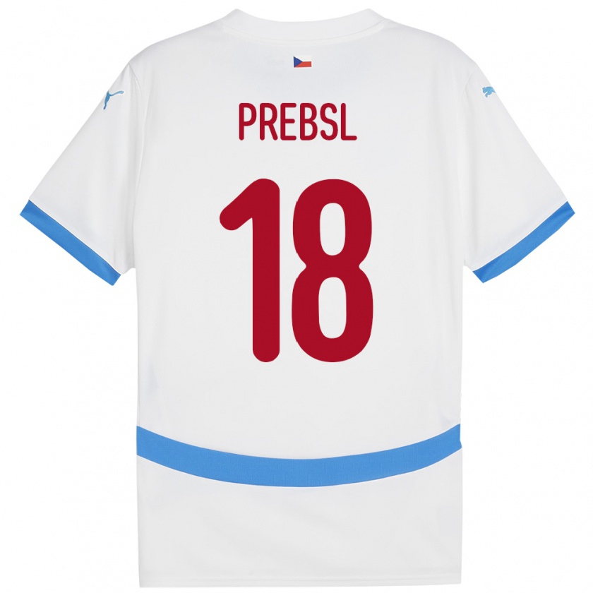 Kandiny Női Csehország Filip Prebsl #18 Fehér Idegenbeli Jersey 24-26 Mez Póló Ing