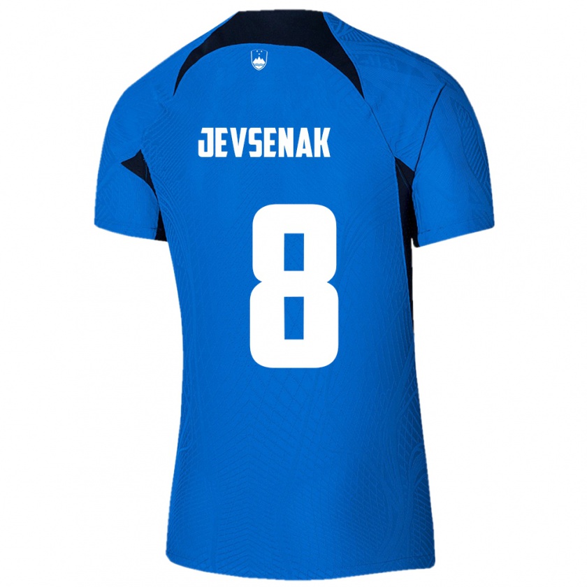 Kandiny Női Szlovénia Florjan Jevsenak #8 Kék Idegenbeli Jersey 24-26 Mez Póló Ing