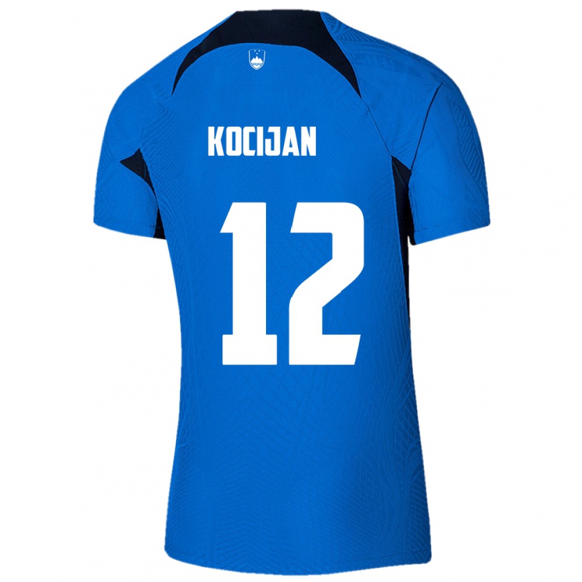 Kandiny Női Szlovénia Iva Kocijan #12 Kék Idegenbeli Jersey 24-26 Mez Póló Ing