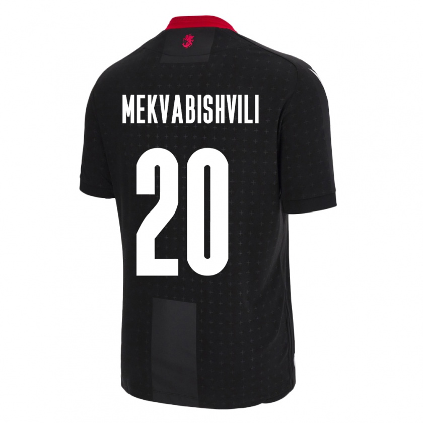 Kandiny Női Grúzia Anzor Mekvabishvili #20 Fekete Idegenbeli Jersey 24-26 Mez Póló Ing