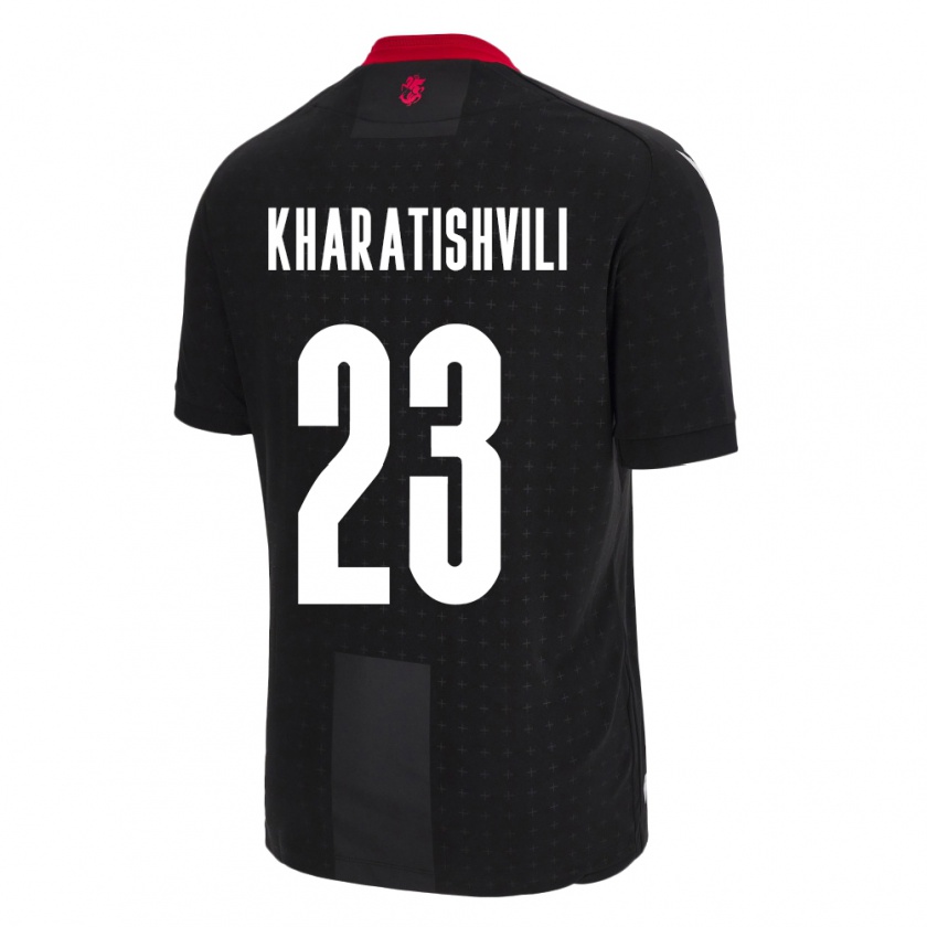 Kandiny Női Grúzia Luka Kharatishvili #23 Fekete Idegenbeli Jersey 24-26 Mez Póló Ing