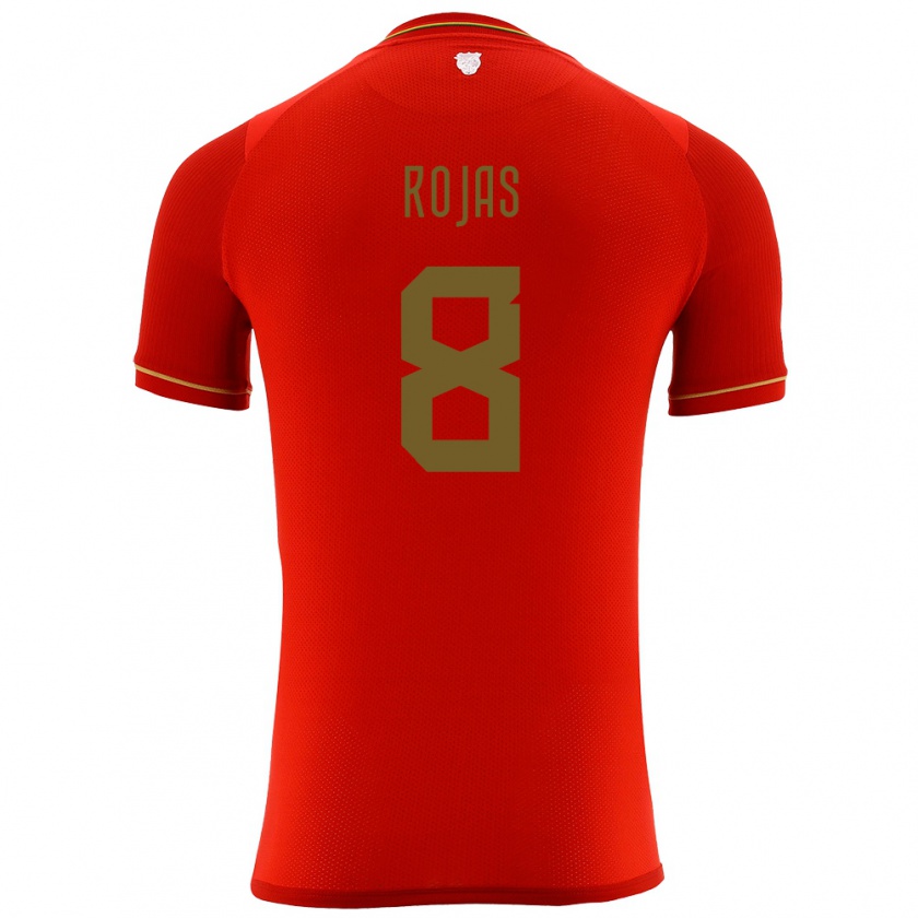 Kandiny Női Bolívia Jairo Rojas #8 Piros Idegenbeli Jersey 24-26 Mez Póló Ing