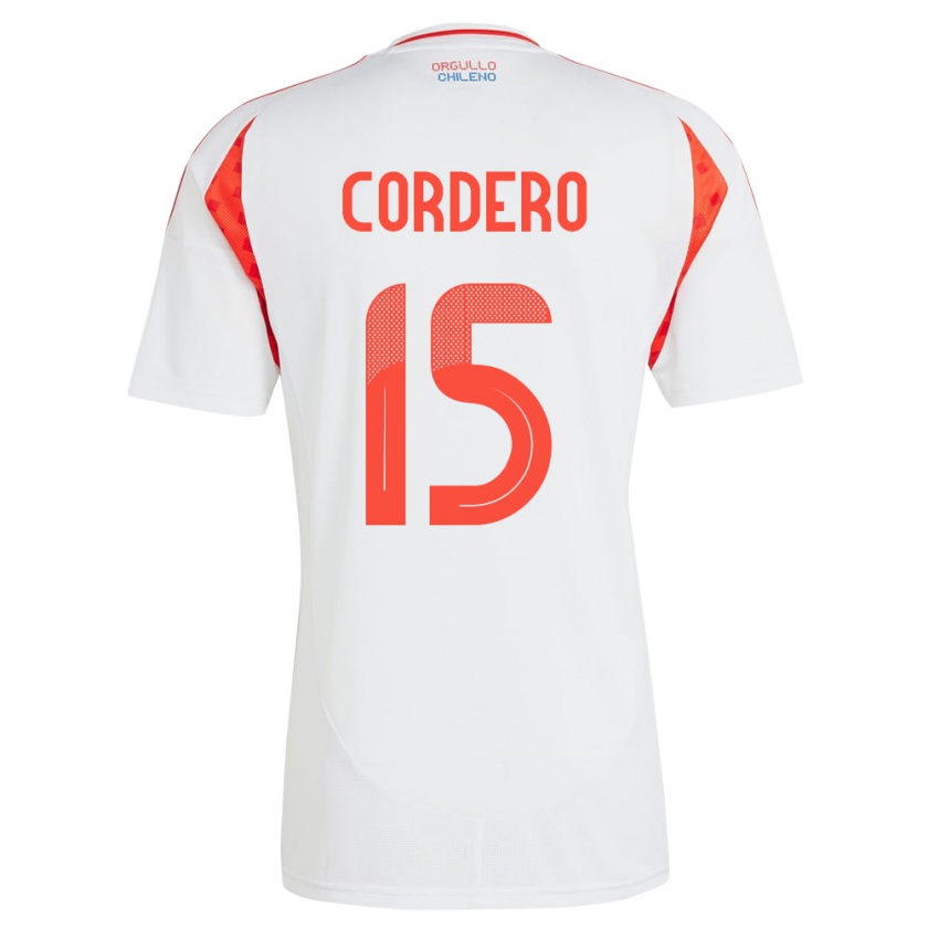 Kandiny Női Chile Renato Cordero #15 Fehér Idegenbeli Jersey 24-26 Mez Póló Ing