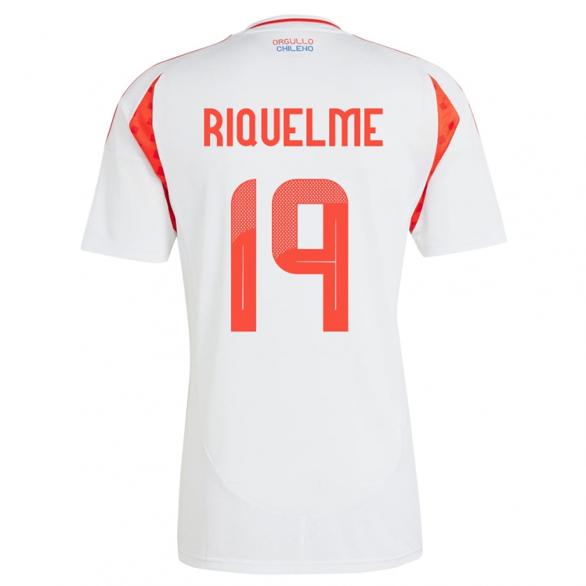 Kandiny Női Chile Benjamín Riquelme #19 Fehér Idegenbeli Jersey 24-26 Mez Póló Ing