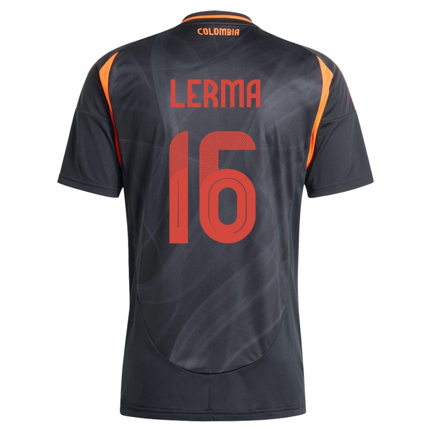 Kandiny Női Kolumbia Jefferson Lerma #16 Fekete Idegenbeli Jersey 24-26 Mez Póló Ing