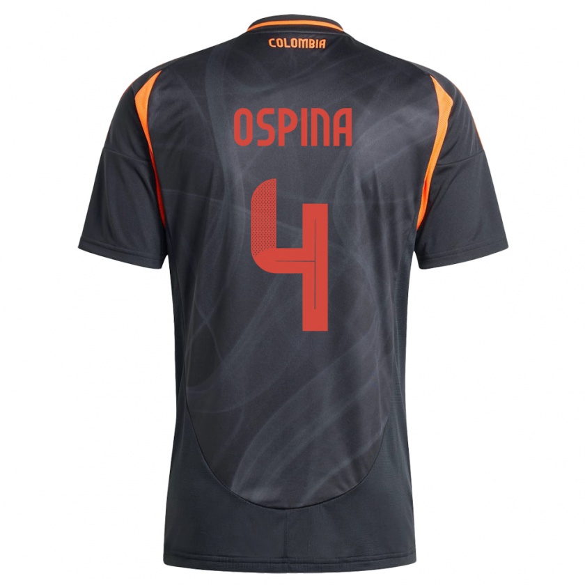 Kandiny Női Kolumbia Diana Ospina #4 Fekete Idegenbeli Jersey 24-26 Mez Póló Ing